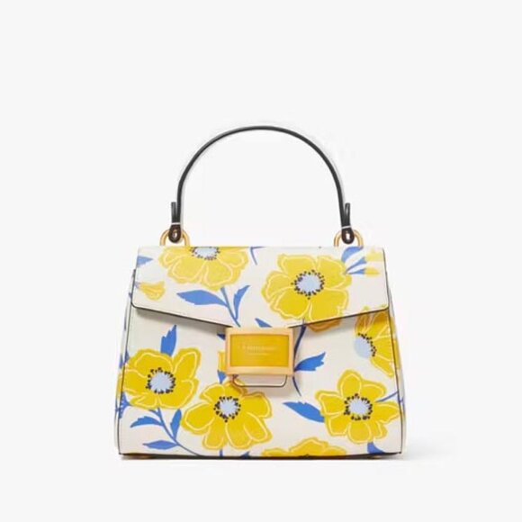 NWT kate spade Katy Sunshine Floral Textured Leather Top Handle Bag with Dustbag - Picture 2 of 15